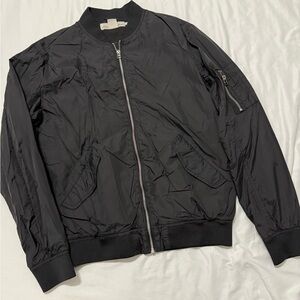 H&M Men's Classic Black Bomber Jacket